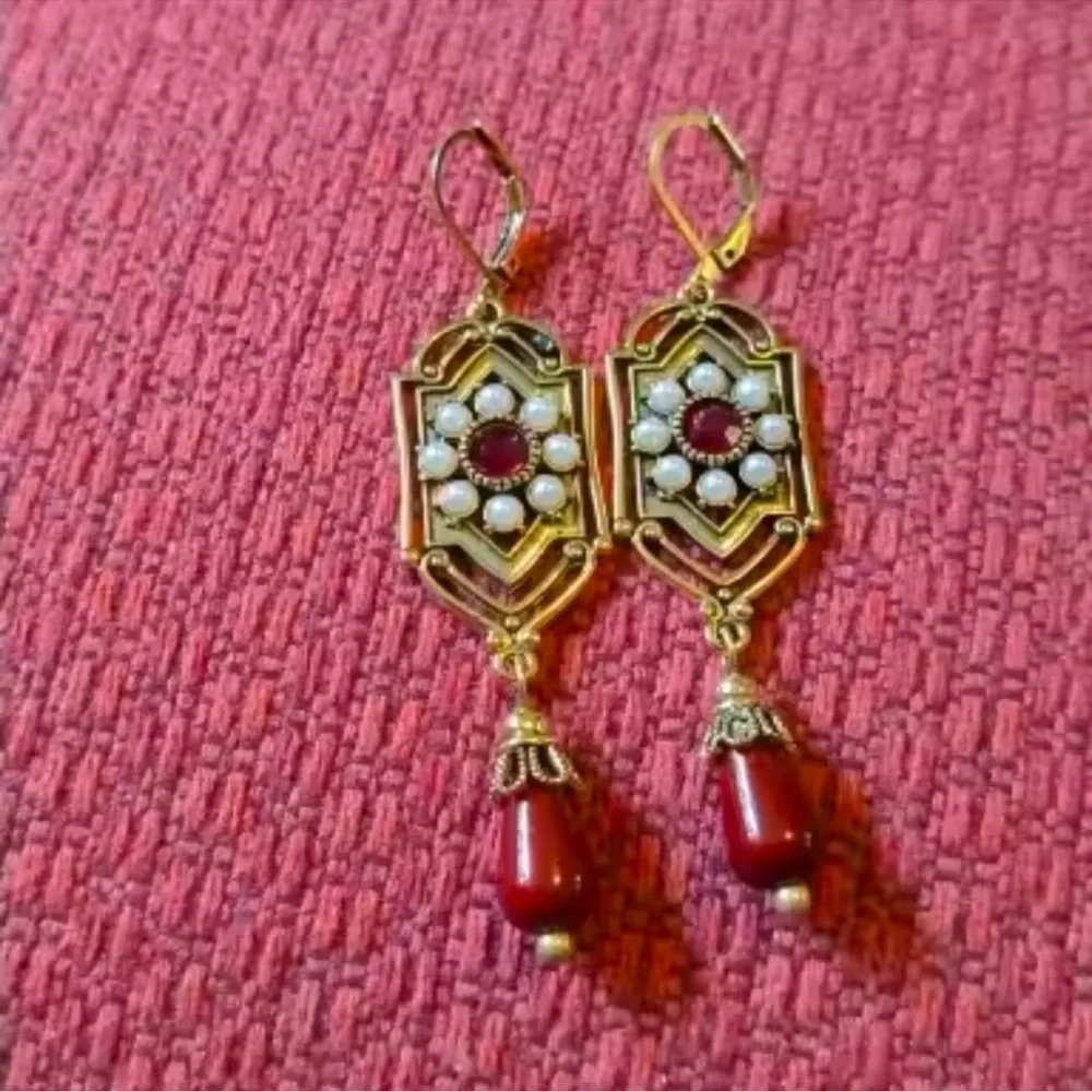 Marquis Ethnic Bordo Vintage Bronze Brushed Earrings - Picture 7 of 8